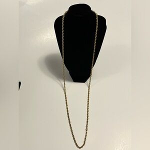 vintage gold-tone twisted helix rope chain necklace